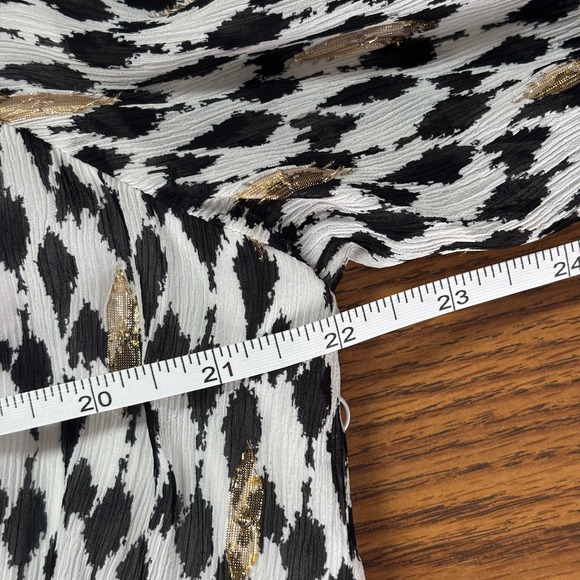 Chico's Maxi Dress Metallic Womens 3X Plus Aztec Midi Long Sleeve V-Neck - Picture 10 of 11